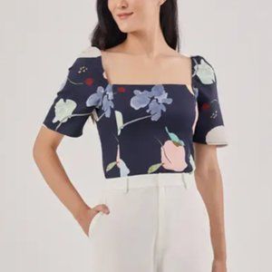 Love Bonito Aniela Padded Fitted Top in Wafting Florals